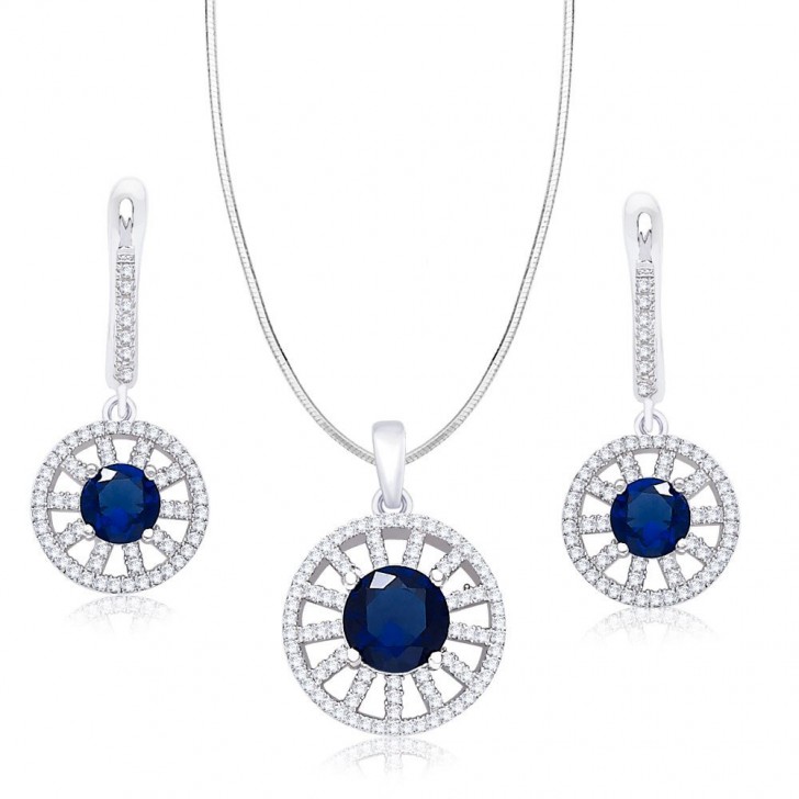 Silver pendant set designs shop