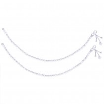 Single Line Plain Ball Ending with Charm 925 Silver Anklet For Women JOCAN0523S