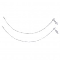 Single Line Plain Ending with Heart Charm 925 Silver Anklet For Women JOCAN0541S