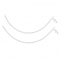 Single Line Plain Ending with Heart Charm 925 Silver Anklet For Women JOCAN0542S