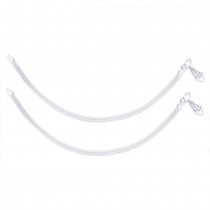 Single Line Designer Ending with Heart Charm 925 Silver Anklet For Women JOCAN0550S
