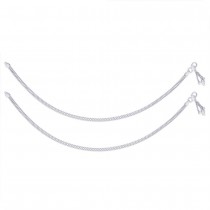 Single Line Plain Ending with Charm 925 Silver Anklet For Women JOCAN0567S
