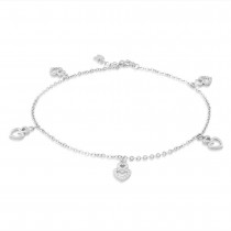 925 Sterling Silver Double Heart CZ Charm Bracelet For Women BR1346R JOCBR1346R