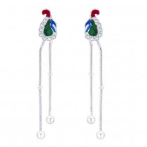 925 sterling silver Peacock Style Drop Earrings for Women JOCCBER266I-03