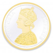 Gold Plated 999 Silver Victoria Empress 50 Gram Coin JOCCOIN-VG50G