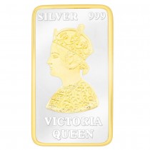 Two Tone 999 Silver "Victoria Queen" rectangular 20 gm coin JOCCOIN-VQG20G