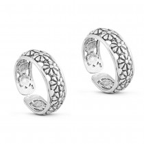 925 Sterling Silver Floral Toe Ring For Women JOCLR0957A