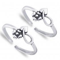 925 Sterling Silver Floral Toe Ring For Women JOCLR1043A