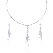 Silver Ball Necklace Set for Women JOCNS1176R