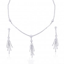 Elegant 925 Sterling Silver Necklace Set JOCNS1187S