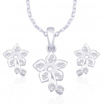 925 Sterling Silver Floral CZ for pendant set for Women JOCPE1072R