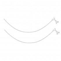 Single Line Plain Ending with Leaf Charm 925 Silver Anklet For Women