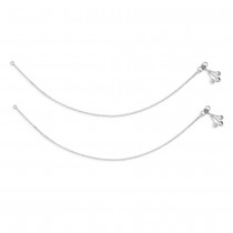Single Line Plain Ending with Shell & Heart Charm 925 Silver Anklet For