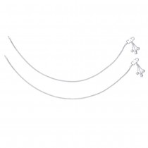 Single Line Plain Ending with Charm 925 Silver Anklet For Women