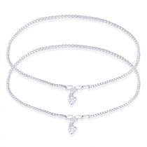 925 Sterling Silver Leaf Charm Anklet For Womens