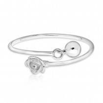 990 Sterling Silver Top Openable Floral Kada
