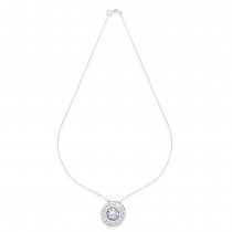 925 Sterling Silver Dancing Stone Circle Cz Necklace For Women