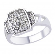 Round Cut White CZ Stunning 925 Sterling Silver Finger Ring For Men