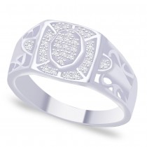 White CZ Pretty Design 925 Sterling Silver Finger Ring For Men
