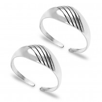 Engraved Pattern 925 Sterling Silver Toe Ring For Women