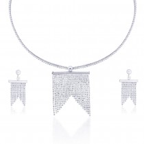 925 Sterling Silver Necklace Set For Women Silver