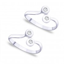 Top Openable White CZ 925 Sterling Silver Toe Ring For Women