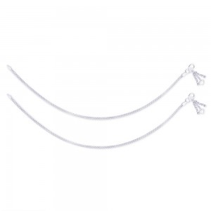 Single Line Plain Ending with Heart Charm 925 Silver Anklet For Women JOCAN0566S