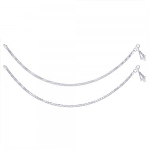 Single Line Plain Ending with Charm 925 Silver Anklet For Women JOCAN0567S