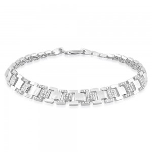 925 Sterling Silver Chain-Style Link Bracelet For Men BR1304R JOCBR1304R