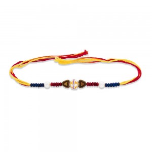 925 Sterling Silver One Ball with Wooden Beads Thread Rakhi JOCBRR0392S