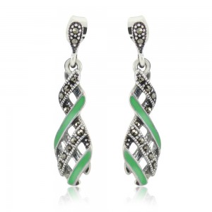 Xcite Green Enamel Classy Look Drop Dangle Earrings for Womens JOCBYER052G