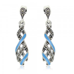 Xcite Blue Enamel Ravishing Look Drop Dangle Earrings for Womens JOCBYER052SB