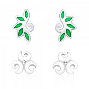 925 Sterling Silver Combo Set of Abstract Earrings for Women JOCCBER134136-14