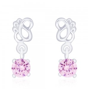 925 Sterling Silver Pink CZ Drop Earrings for Women JOCCBER240I-08