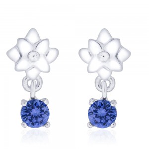 925 Sterling Silver floral Design CZ Drop Earrings for Women JOCCBER240I-12