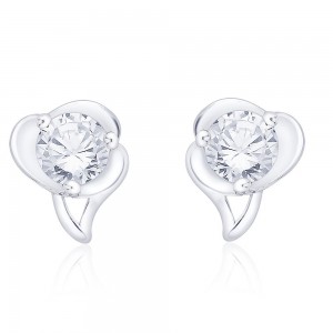 925 Sterling Silver CZ Abstract Design Stud Earrings jewellery for Women JOCCBER267I-07
