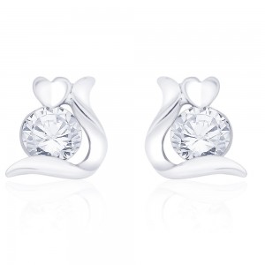 925 sterling silver Studded Heart Earrings for Girls JOCCBER267I-10