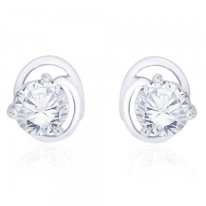 925 sterling silver round cut cz stud earrings for girls JOCCBER267I-14