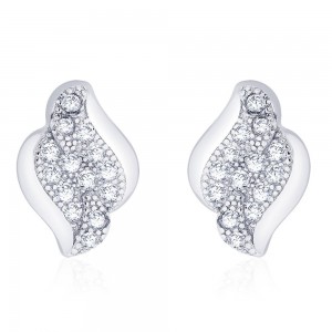 925 Sterling Silver CZ Abstract design earrings for Women JOCCBER271I-01