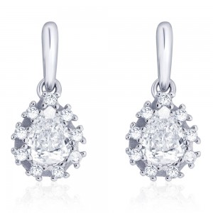 925 Sterling silver CZ Pear Drop Shape Design Drop earrings for Women JOCCBER273I-03