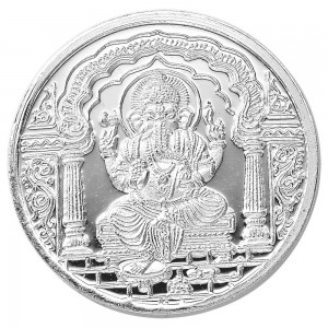 Traditional Ganesh With Om 999 Purity 10 Gram Silver Coin JOCCOIN-GNO10G
