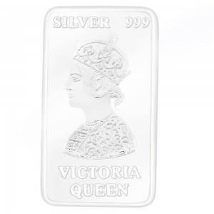 999 Silver "Victoria Queen" rectangular 20 gm Coin JOCCOIN-VQS20G
