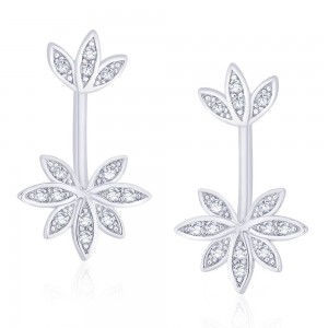 925 Sterling Silver Floral Shape Ear Cuff JOCER2635R