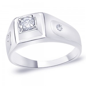 925 Silver CZ Solitaire with Accents Promise Ring for men's JOCFR1124R9