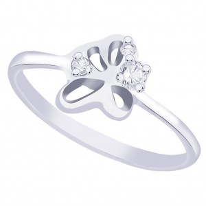 White CZ 925 Sterling Silver Finger Ring For Women JOCFR1266R6