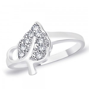 White CZ 925 Sterling Silver Finger Ring For Women JOCFR1310R6