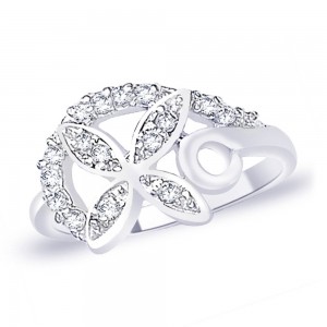 White CZ 925 Sterling Silver Finger Ring For Women JOCFR1313R6