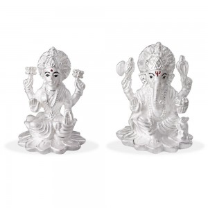 999 Silver Combo Of Shree Ganeshji And Maa Lakshmi Idol JOCGI1369F+GI1370F