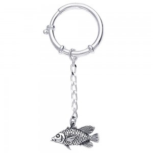 Fish Key Ring 925 Sterling Silver For Unisex JOCKC1163A
