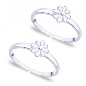 925 Sterling Silver Simple Floral toe ring for women JOCLR0855S